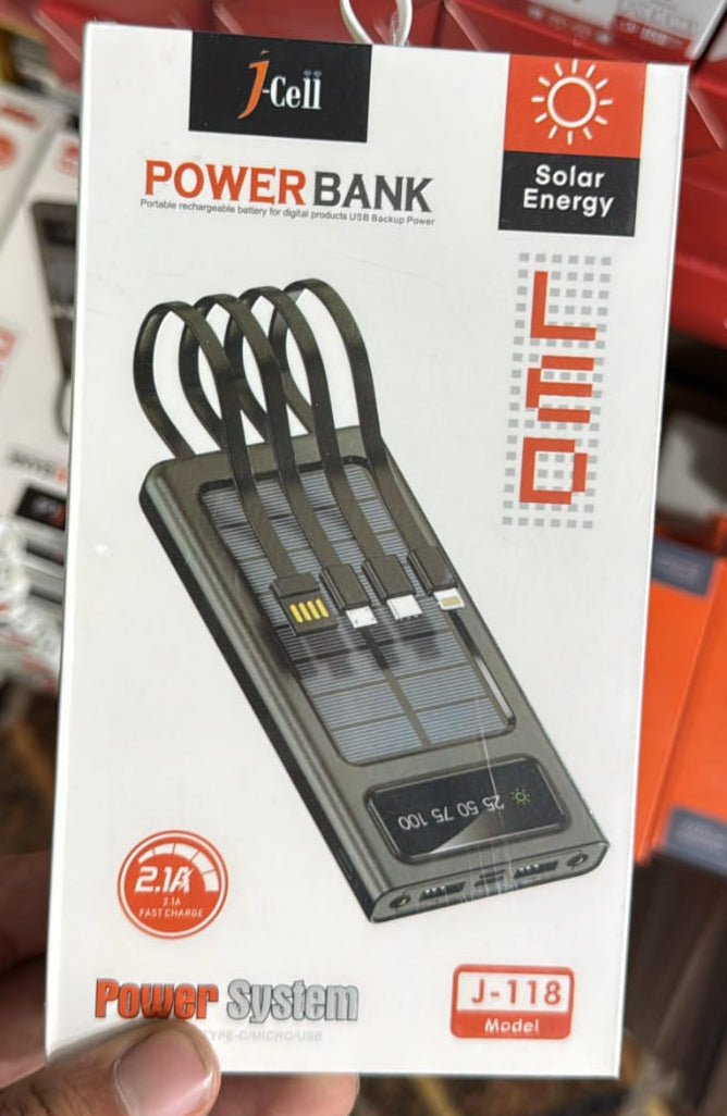 J-118 solar energy power bank 2.1A 10000 mAh