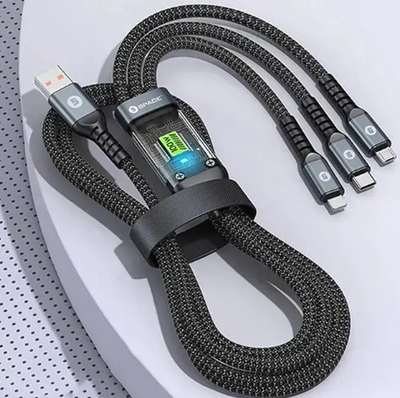 Vizo 5-in-1 Fast Data Cable Safety Fast Charging 5 in 1 USB Port 3 plugs and 2 USB ports Fast Data Cable